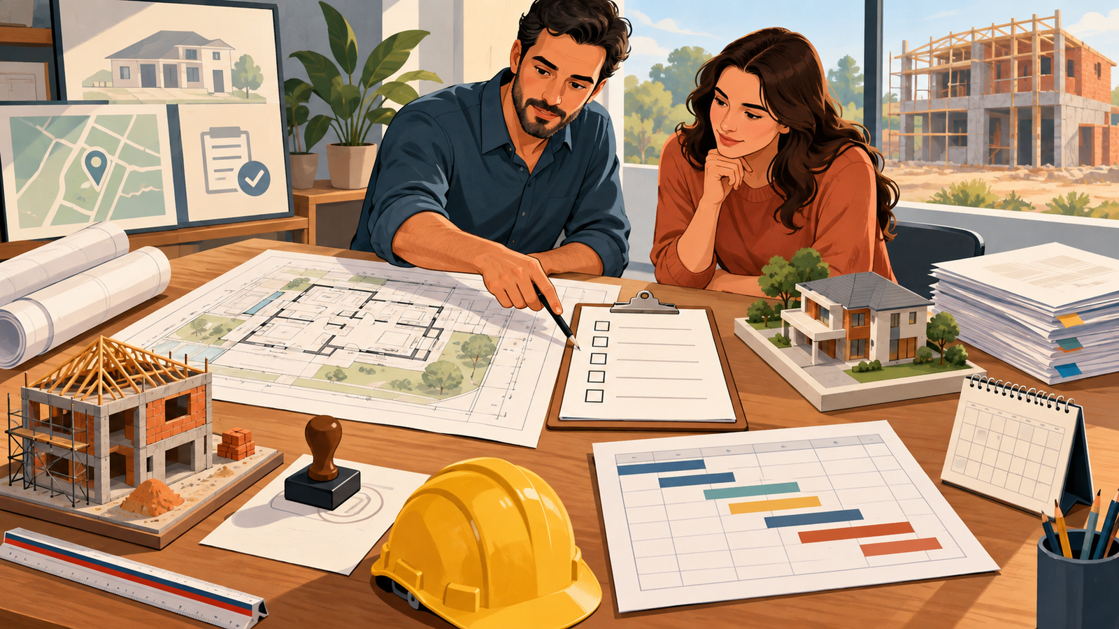 Ilustração editorial sobre Checklist antes de marcar a data de início