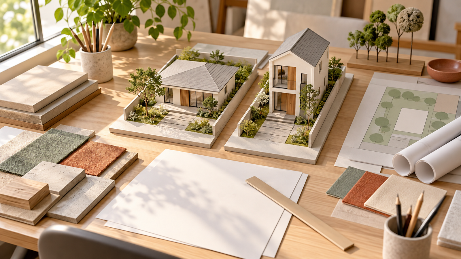 Comparação visual de componentes de orçamento para casa térrea e sobrado.