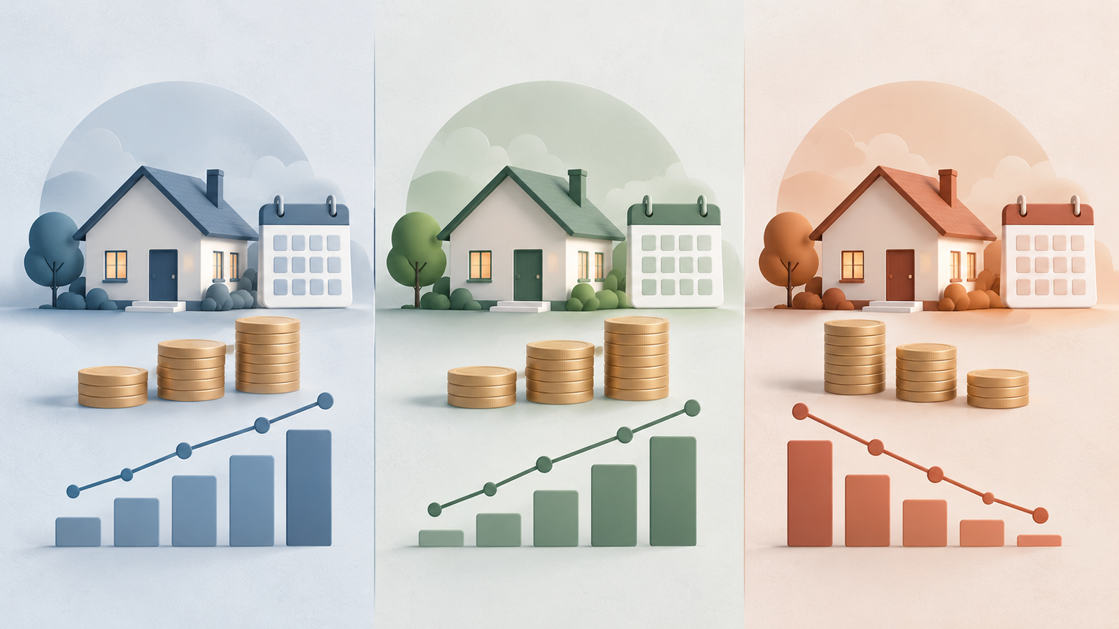 Três cenários de custo e prazo para comparar construir e comprar uma casa pronta.